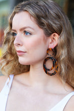 Load image into Gallery viewer, Tortoise Double Hoop Dangle Earrings
