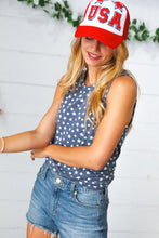 Load image into Gallery viewer, USA Glitter Star USA Snap Back Mesh Trucker Cap
