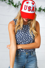 Load image into Gallery viewer, USA Glitter Star USA Snap Back Mesh Trucker Cap
