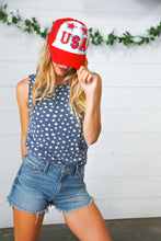 Load image into Gallery viewer, USA Glitter Star USA Snap Back Mesh Trucker Cap
