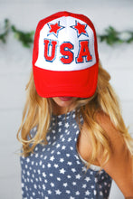 Load image into Gallery viewer, USA Glitter Star USA Snap Back Mesh Trucker Cap
