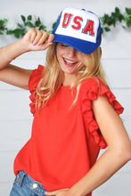 Load image into Gallery viewer, Royal Blue USA Snap Back Mesh Trucker Cap
