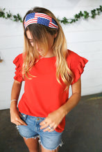 Load image into Gallery viewer, USA Flag Stretchy Knit Twist Headband
