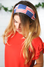 Load image into Gallery viewer, USA Flag Stretchy Knit Twist Headband
