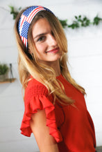 Load image into Gallery viewer, USA Flag Stretchy Knit Twist Headband
