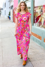 Load image into Gallery viewer, In Your Dreams Fuchsia Floral Fit &amp; Flare Maxi Dress
