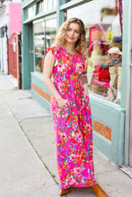 Load image into Gallery viewer, In Your Dreams Fuchsia Floral Fit &amp; Flare Maxi Dress
