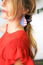 Load image into Gallery viewer, Stars &amp; Stripes Foam Teardrop Earrings

