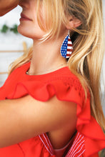 Load image into Gallery viewer, Stars &amp; Stripes Foam Teardrop Earrings
