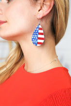 Load image into Gallery viewer, Stars &amp; Stripes Foam Teardrop Earrings

