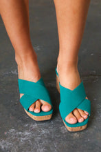 Load image into Gallery viewer, Emerald Chandra Faux Leather Cork Platform Sandals
