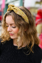 Load image into Gallery viewer, Gold Glitter Top Knot Headband
