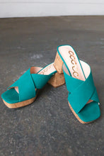 Load image into Gallery viewer, Emerald Chandra Faux Leather Cork Platform Sandals
