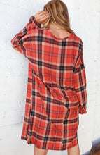 Load image into Gallery viewer, Multicolor Plaid V Neck Bubble Sleeve Midi Dress
