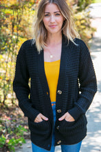 Load image into Gallery viewer, Black Button Down Boyfriend Cardigan with Pockets
