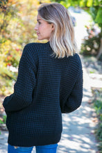 Load image into Gallery viewer, Black Button Down Boyfriend Cardigan with Pockets
