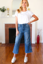 Load image into Gallery viewer, Judy Blue Medium Wash Braided Cropped Wide Leg Jeans
