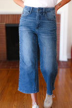 Load image into Gallery viewer, Judy Blue Medium Wash Braided Cropped Wide Leg Jeans
