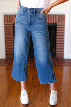 Load image into Gallery viewer, Judy Blue Medium Wash Braided Cropped Wide Leg Jeans
