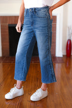 Load image into Gallery viewer, Judy Blue Medium Wash Braided Cropped Wide Leg Jeans
