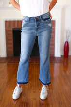 Load image into Gallery viewer, Judy Blue Medium Wash Release Hem Cropped Bootcut Jeans
