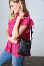 Load image into Gallery viewer, Black Vegan Leather Two Pocket Mini Cross Body
