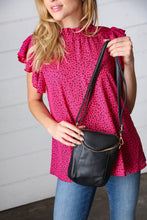 Load image into Gallery viewer, Black Vegan Leather Two Pocket Mini Cross Body
