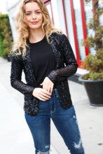 Load image into Gallery viewer, Be Your Own Star Black Sequin Open Blazer
