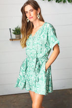 Load image into Gallery viewer, Sage Green Boho Surplice Pocketed Romper

