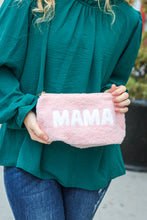 Load image into Gallery viewer, Blush "Mama" Sherpa Zipper Bag
