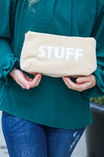 Load image into Gallery viewer, Taupe "Stuff" Sherpa Zipper Bag
