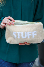 Load image into Gallery viewer, Taupe "Stuff" Sherpa Zipper Bag
