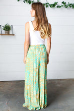 Load image into Gallery viewer, Green Boho Print Wide Leg Tie Waist Two Fer Jumpsuit
