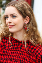 Load image into Gallery viewer, Gingerbread Man Beaded Dangle Earrings
