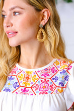 Load image into Gallery viewer, Brass &amp; Rattan Woven Dangle Drop Earrings
