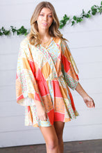 Load image into Gallery viewer, Multicolor Paisley Patchwork Surplice Romper
