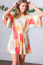 Load image into Gallery viewer, Multicolor Paisley Patchwork Surplice Romper
