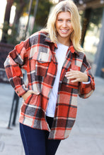 Load image into Gallery viewer, On My Way Up Rust Plaid Flannel Button Down Shacket
