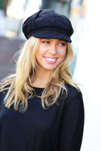 Load image into Gallery viewer, Black Paperboy Corduroy Cap

