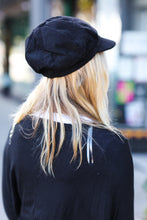 Load image into Gallery viewer, Black Paperboy Corduroy Cap
