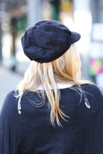 Load image into Gallery viewer, Black Paperboy Corduroy Cap
