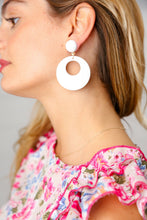 Load image into Gallery viewer, Dove Retro Open Circle Resin Dangle Earrings
