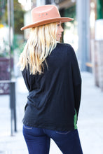 Load image into Gallery viewer, Based On Love Black &amp; Pink Dolman Colorblock Top
