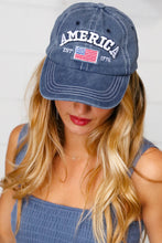 Load image into Gallery viewer, Blue Cotton "USA" Adjustable Baseball Cap
