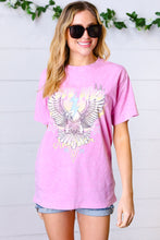 Load image into Gallery viewer, Acid Wash Pink &quot;Free Bird&quot; Graphic Tee
