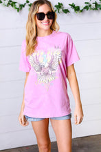 Load image into Gallery viewer, Acid Wash Pink &quot;Free Bird&quot; Graphic Tee
