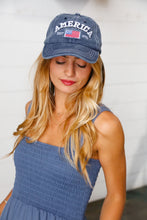 Load image into Gallery viewer, Blue Cotton "USA" Adjustable Baseball Cap
