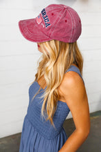 Load image into Gallery viewer, Burgundy Cotton "USA" Adjustable Baseball Cap
