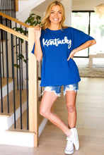 Load image into Gallery viewer, Be Proud Blue &quot;Kentucky&quot; Embroidery Pop Up Rib Knit Top
