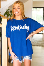 Load image into Gallery viewer, Be Proud Blue &quot;Kentucky&quot; Embroidery Pop Up Rib Knit Top
